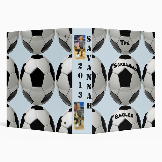 SCRAPBOOK-PHOTO BOOK-SOCCER-EVENTS 3 RING BINDER (Background)