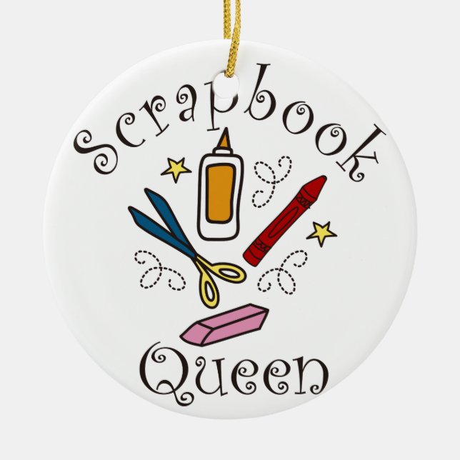 Scrapbook Queen Ceramic Ornament (Front)