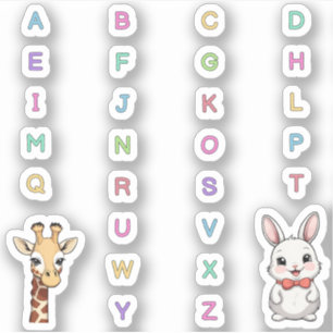 scrapbook stickers Alphabet animals ABC