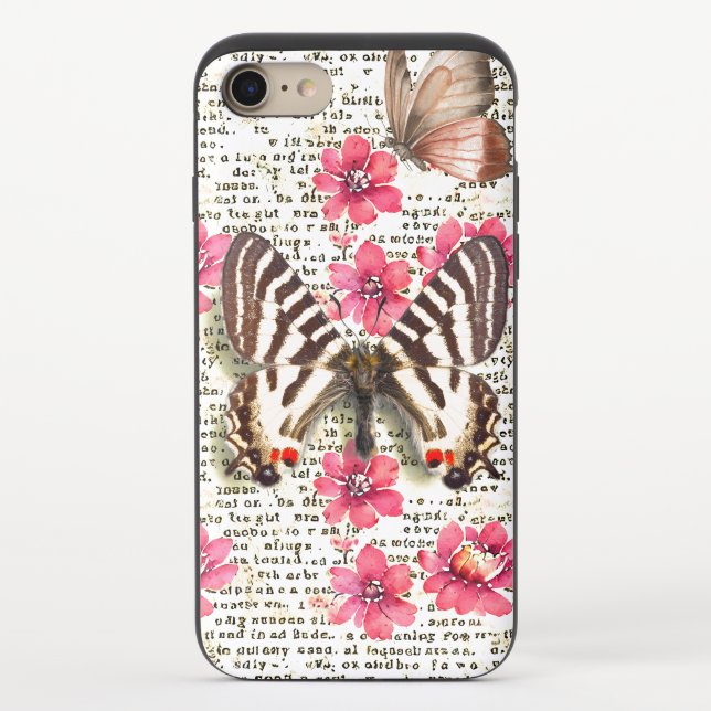 Scrapbook style Rastig background Botanical Chic Uncommon iPhone Case (Back)