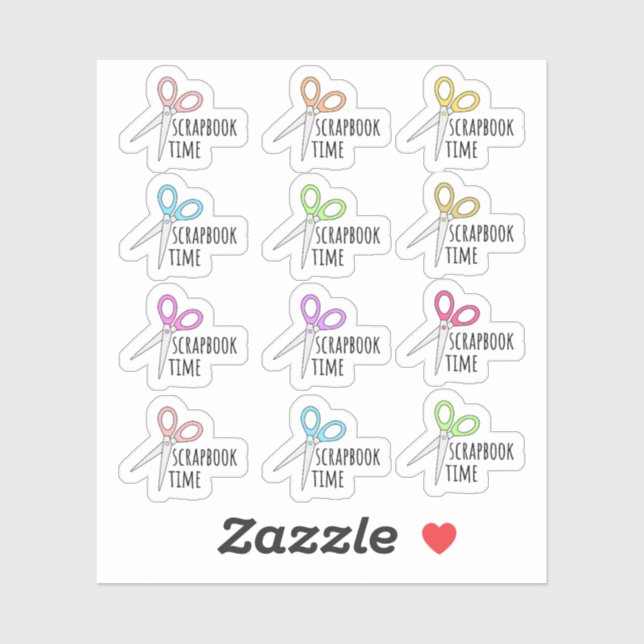 Scrapbook Time Cute Scissors Bujo Planner Sticker (Sheet)