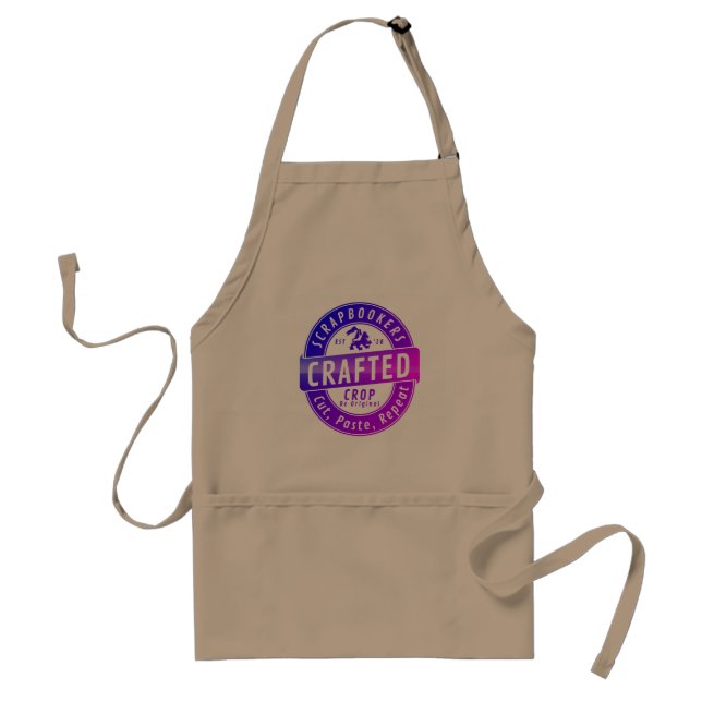 Scrapbooker Crafted “Cut, Paste, Repeat” Adult Apron (Front)