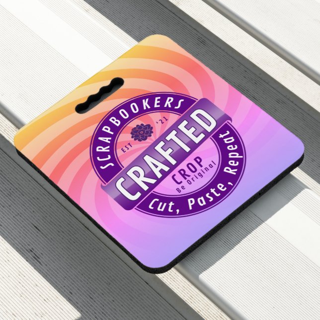 Scrapbooker Crafted “Cut, Paste, Repeat”  Seat Cushion (In Situ)