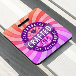 Scrapbooker Crafted “Cut, Paste, Repeat” Seat Cushion