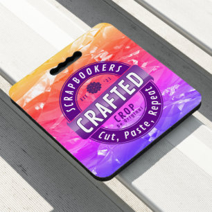 Scrapbooker Crafted “Cut, Paste, Repeat” Seat Cushion