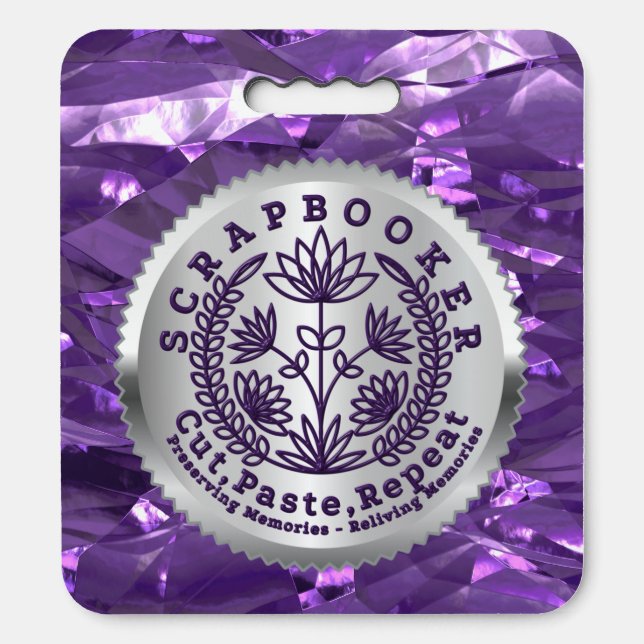 Scrapbooker “Cut, Paste, Repeat”  Seat Cushion (Front Vertical)