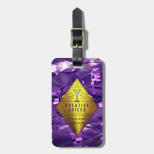 Scrapbooker Purple Foil Design “Creative Juices” Luggage Tag