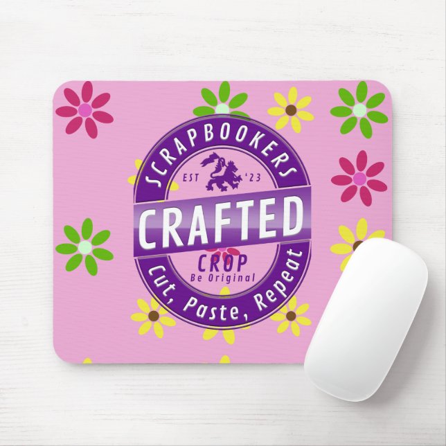 Scrapbookers – Cut, Paste and Repeat Mouse Pad (With Mouse)