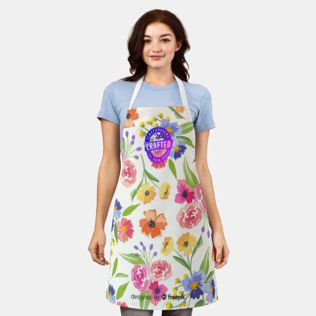 Scrapbookers  Cut Paste Repeat Apron (Worn)