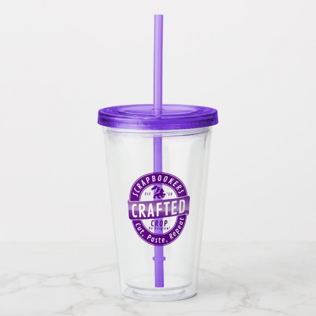 “Scrapbookers  “Love To Crop” Acrylic Tumbler (Front)