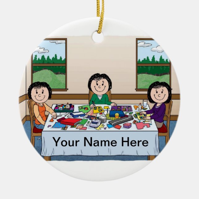 Scrapbooking- 3 Women Ceramic Ornament (Front)