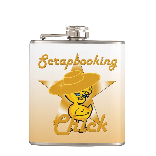 Scrapbooking Chick #10 Flask (Front)
