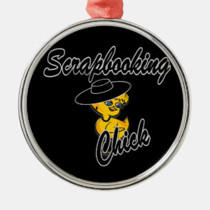 Scrapbooking Chick #4 Metal Ornament