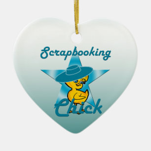 Scrapbooking Chick #7 Ceramic Ornament