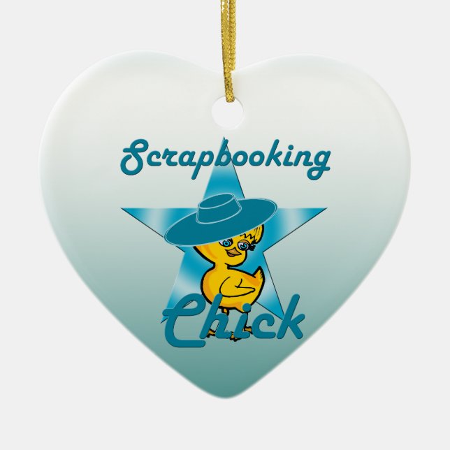 Scrapbooking Chick #7 Ceramic Ornament (Front)