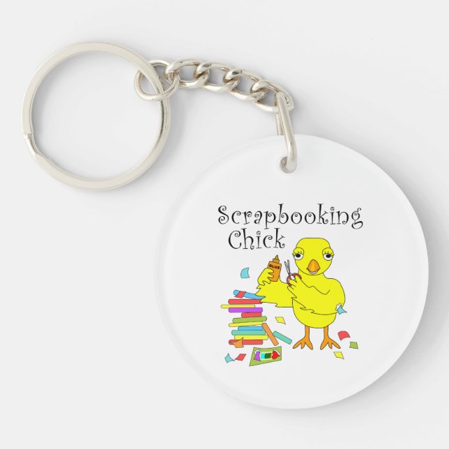 Scrapbooking Chick Text Keychain (Front)