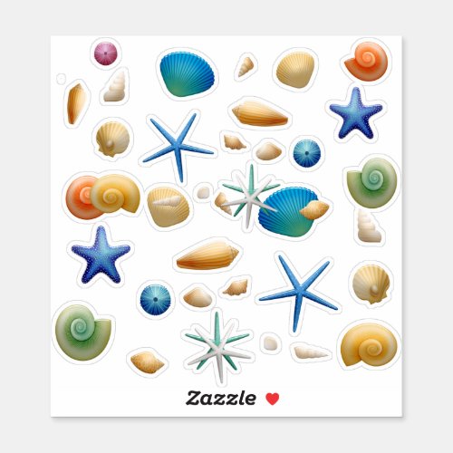 Scrapbooking Colorful Seashell Collection 6 Sticker