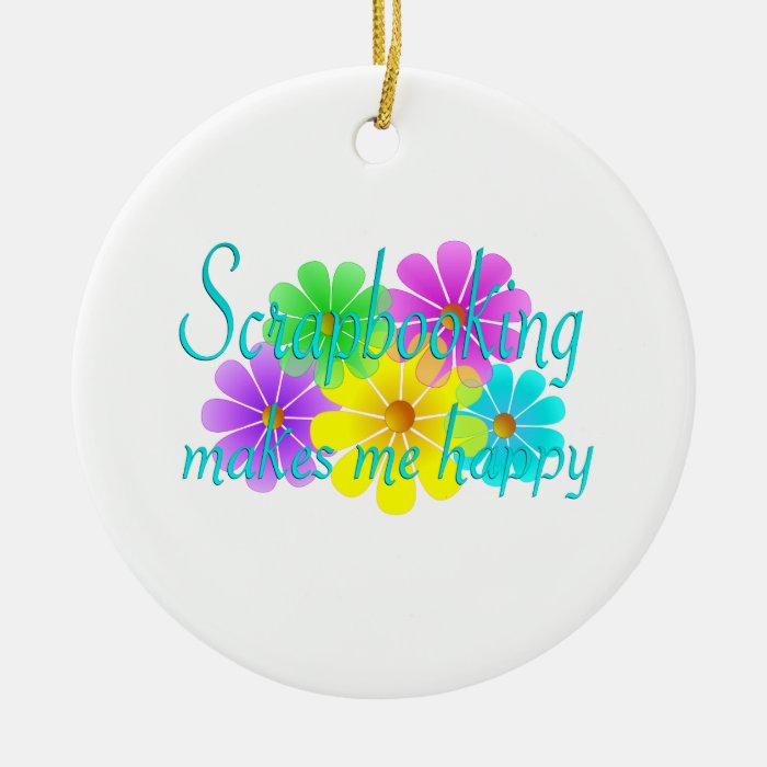 Scrapbooking Happiness Flowers Christmas Tree Ornament