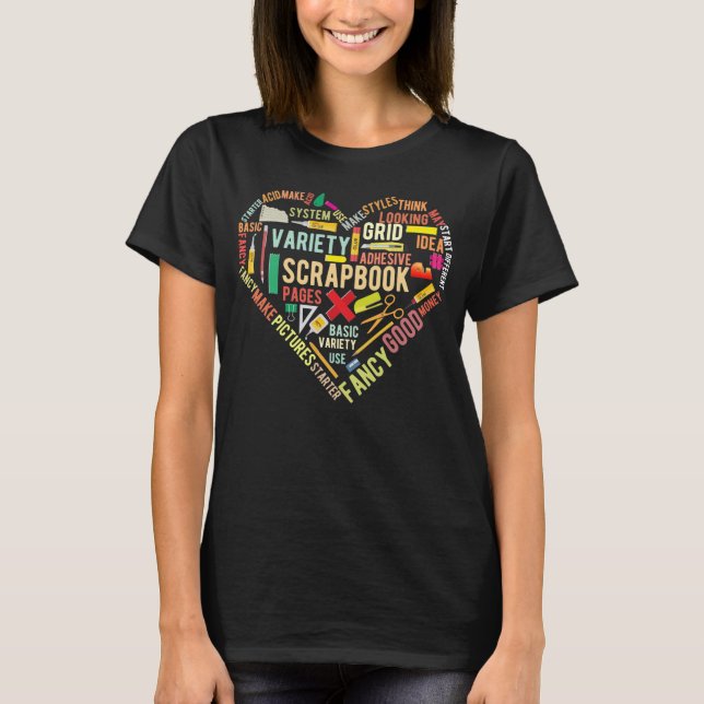 Scrapbooking Heart Crafting Hobby T-Shirt (Front)