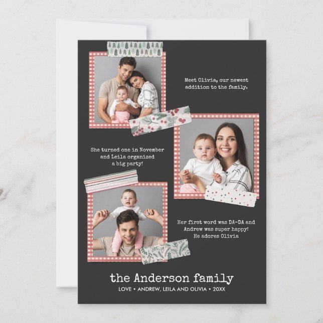 Scrapbooking Holidays | Year in review 3 photos Card (Front)