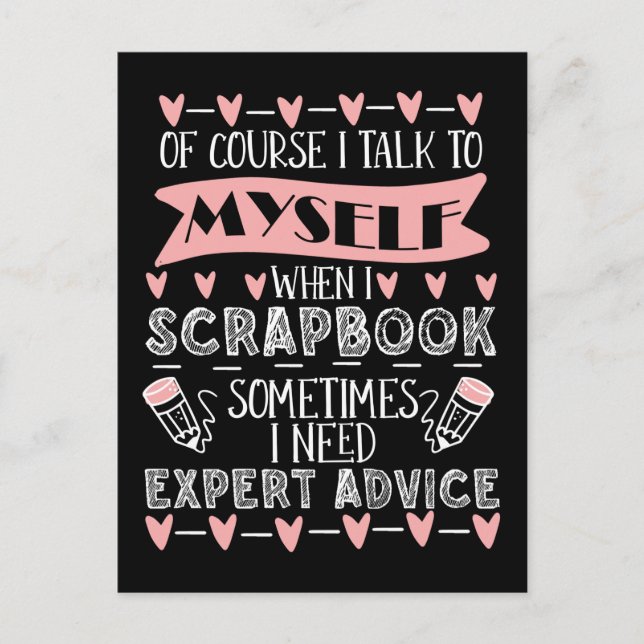Scrapbooking Humor Funny Book Crafting Hobby Postcard (Front)
