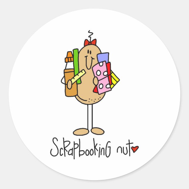 Scrapbooking Nut Classic Round Sticker (Front)