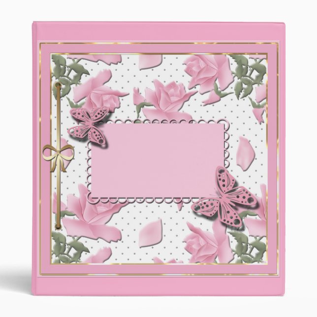 Scrapbooking pink 3 ring binder (Front)