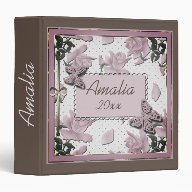 Scrapbooking pink 3 ring binder (Front/Spine)