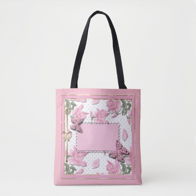 Scrapbooking pink tote bag (Front)