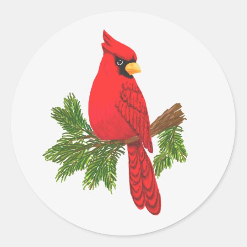 Scrapbooking sticker red cardinal invitation