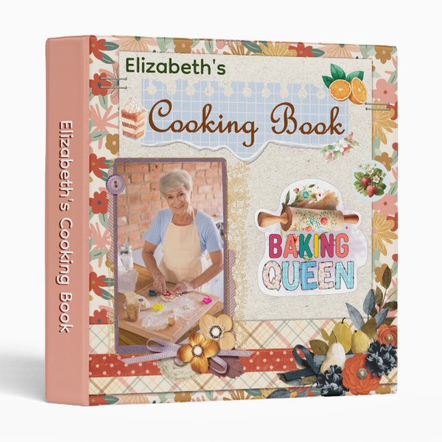 Scrapbooking Style Custom Cooking Book 3 Ring Binder (Front/Spine)
