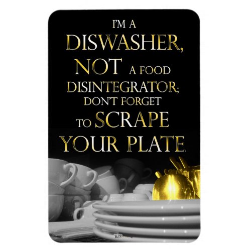 Scrape Your Plate 2 Dishwasher Magnet Golden Magnet