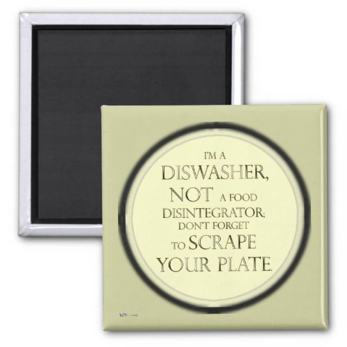 Scrape Your Plate Dishwasher Gold Effect Magnet