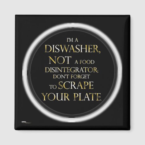 Scrape Your Plate Dishwasher Gold Effect Magnet