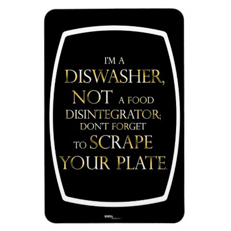 Scrape Your Plate (dishwasher) (gold Effect) Magnet