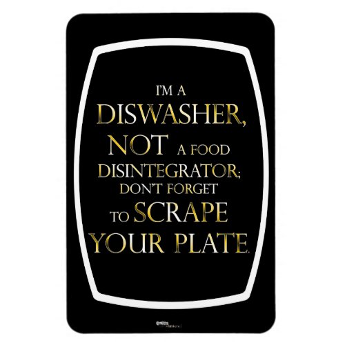 Scrape Your Plate Dishwasher Gold Effect Magnet