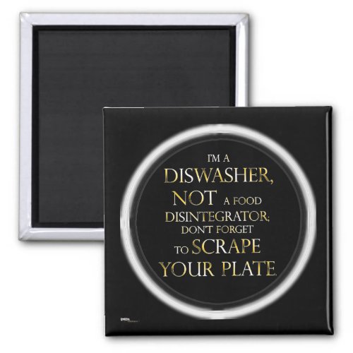 Scrape Your Plate Dishwasher Gold Effect Magnet