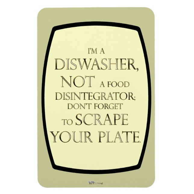 Scrape Your Plate (Dishwasher) (Gold Effect) Magnet (Vertical)