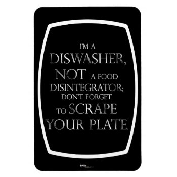 Scrape Your Plate (dishwasher) Magnet by HandDrawnReMastered at Zazzle