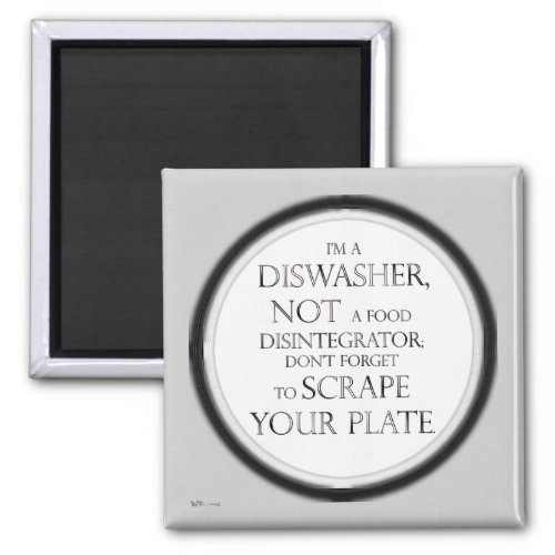 Scrape Your Plate Dishwasher Silver Effect Magnet