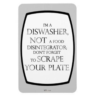 Scrape Your Plate (Dishwasher) (Silver Effect) Magnet