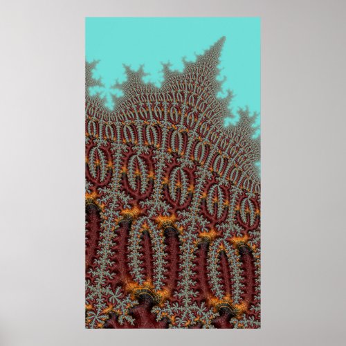 Scraping the Sky Towering Fractal Abstract Art Poster