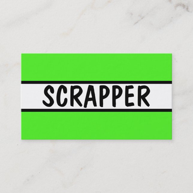 Scrapper Neon Green Business Card (Front)