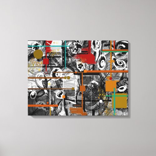 Scrappy Abstract Wrapped Canvas