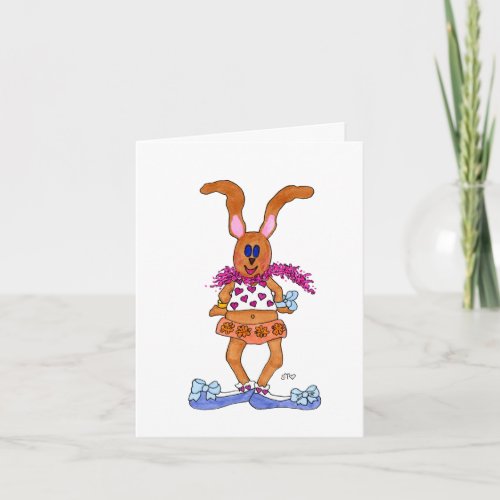 Scrappy Rabbit Valentines Day Note Card