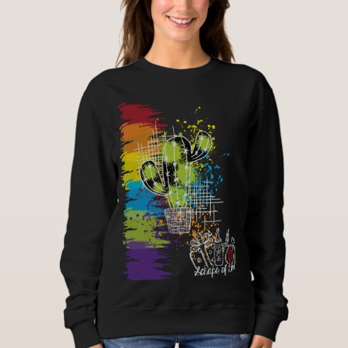 Scraps of Love Colorful Cactus Dark Sweatshirt