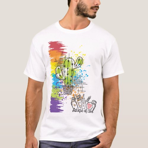 Scraps of Love Colorful Cactus T_Shirt