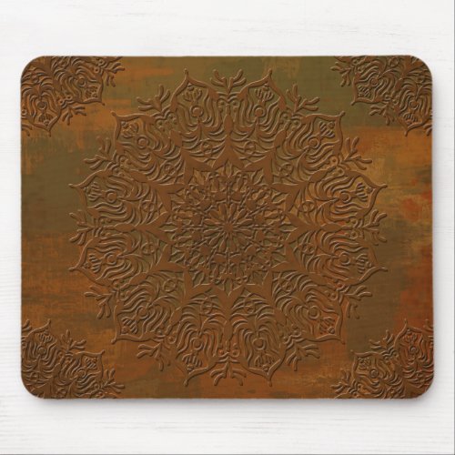 scrashed brushed metalic texture embossed floral  mouse pad