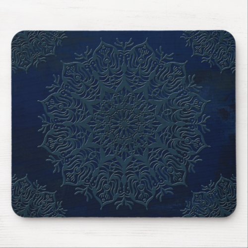 scrashed brushed metalic texture embossed floral mouse pad