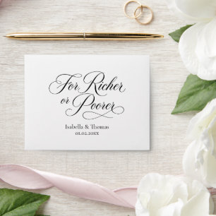 Scratch Card Wedding Favor For Richer or Poorer Envelope